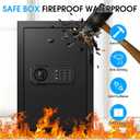 3.4 Cub Large Fireproof Safe Box, Security Safes for Home Fire and Water Proof with Combination Lock, Alarm System and Removable Shelf, Anti-Theft Digital Home Safe Fireproof Waterproof for Valuables