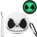 Compatible with Apple AirPods Pro 3 Case 2025 Cover with Cleaner kit, [Glow in The Dark] 3D Skull AirPods Pro 3 Case Soft Silicone Protective Skin Case for Airpods Pro3 for Women Men