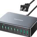 480W USB C Charger Block, Rocoren 10-Ports USB C Charging Station for Multiple Devices,PD 100W Type c Gan Fast Charger Station Multi USBC Charging Hub for Laptop MacBook HP iPad iPhone Samsung