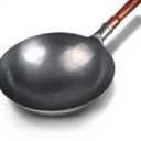 welsteepse Carbon Steel frying pan, Carbon Steel skillet,Traditional Hand Hammered Wok,13 Inch,frying pan,skillet,wok pan White