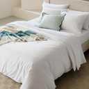 Double Stitch 100% Organic Cotton Duvet Cover - Soft 3 Piece Bedding Set King Size, 300 TC Luxury Hotel Sateen Weave, GOTS Certified Long Staple Cotton, Made in India, Pure White