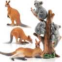 Toymany 7PCS Australian Wildlife Animal Figurines Includes Koala and Kangaroo Figure Toy, Plastic Forest Animal Figures Toy Set, Cake Toppers Christmas Birthday Gift for Kids Toddlers