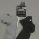 Under Armour Training Cotton Quarter Socks 3-Pack (Medium, (035) Steel / White / Black)