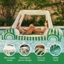 FUNBOY Giant Inflatable Luxury Golf Cart Pool Float, Two Cup Holders, Removable Fringe Shade, Float for Summer Pool Party and Entertainment, 90"