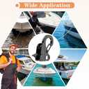 Boat Anchor Hook+Marine Hook Loop,Stainless Steel Anchor Hook,Boat Anchor Hook Sliding Hook,Knotless Anchor,Boat Anchor Hook Clip for Speedboats,3/8"-5/8" Rope (Black)