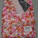 Womens Wrap V Neck Short Sleeve Dress 2025 Summer Floral Boho Dress Ruffle A Line Flowy High Low Midi Dresses (Pink, XL)