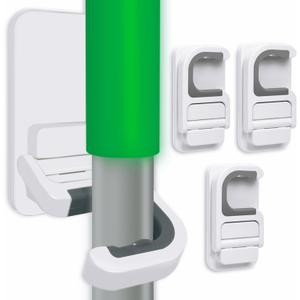 3pack Broom and Mop Holder Wall Mount No Drill Mop and Broom Gripper Mop Handle Hanger Household Cleaning Organizer, Holds up to 6 lb