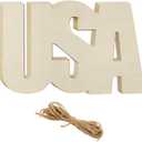 10 Pack 6 Inch Wood United States Crafts Unfinished Wooden United States Cutouts Wooden United States Hanging Ornaments DIY USA Craft Gift Tags for Home Party Decoration Craft Project