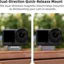 Dual-Direction Magnetic Aluminum Alloy Mount Adapter for DJI Osmo Action 6/Nano - Quick-Release Base with 1/4" Thread & Foldable Connector for Tripods, Selfie Sticks, Vlogging Accessories