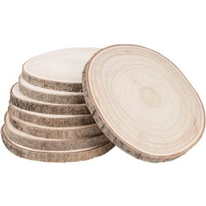 Maputune 8 Pcs 8-9 in Large Unfinished Wood Slices for Centerpieces, Natural Rustic Wooden Plate for DIY Craft, Round Wood Chips for Signage Painting Wedding Party Christmas Decor