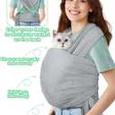 Dog Sling Swaddle Carrier for Small Dog, Cat Front Carriers for Small Pet up to 20lbs, Puppy Pouch with Adjustable Straps, Hands Free Pet Sling, Anti Anxiety Puppy Sling (Light Grey)
