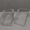 HOMESTEAD Set of 3 Stackable Storage Bins, 2 Large + 1 Small Clear Plastic Organizer Bins, Open Front Design for Kitchen Pantry, Fridge, Cabinet, Bathroom Organization and Snack Storage