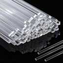 Beeveer 100 Pcs 12" Flat Clear Sticks for Cake Toppers Acrylic Candy Cake Pops Sticks Lollipop Reusable Candy Rods for DIY Cupcake Chocolate Cookie Dessert Decorations
