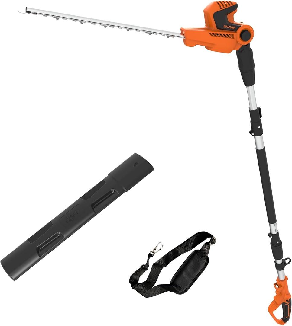 GARCARE Corded Pole Hedge Trimmer 500W 18-Inch Laser Blade Electric Cutter