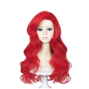 Max Beauty Red Mermaid Wigs Long Curly Daily Wig Hair Heat Resistant Synthetic Fiber for Halloween for Christmas