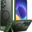 Temdan Magnetic for Samsung Galaxy S25 Ultra Case, [Innovate Stand][Military Grade Drop Protection][Non Slip][Translucent Matte] Shockproof Phone Case for Galaxy S25 Ultra 6.9" 2025 -DarkGreen