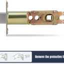 Adjustable Deadlatch 2-3/8" or 2-3/4", Privacy and Passage Door Lock 90 Turning Angle Replacement Latch, Door Latch with Strike Plate and Strike Box, Satin Nickel