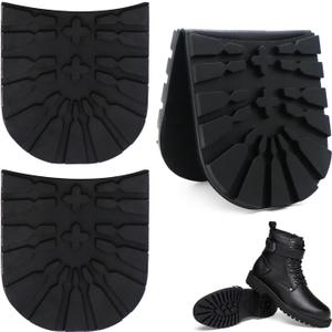 Shoes Heel Repair Rubber Pads 2 Pairs 8 mm Thick Extra Large Black Resistant Anti-Slip Boot Heel Replacement Soles Pad Sheets for Mens & Womens Shoes