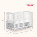 Dream On Me Chelsea 5-in-1 Convertible Full-Size Baby Crib in White, GreenGuard Gold & BSA, Pinewood, 4 Mattress Heights, Converts to Toddler, Day & Full-Size Bed, Modern Classic Nursery, 53"L x 29"W x 38"H