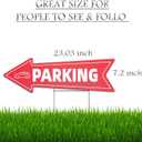 10 Pack Large Size 23 X 7.2 Inch Directional Parking Signs with Arrows - Durable Corrugated Plastic Event Parking Yard Signs, Red & White, Left & Right Arrow, with Stakes