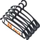 DEDU Plastic Clothes Hangers 36 Pack, Extra Thick Wide Shoulder Coat Hangers with 360 Swivel Hook Non Slip, Sweater Hangers Suit Hanger for Suits, Sweater, Dresses, Pants (Black)