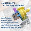 Compatible with GE Dishwasher Water Inlet Valve WD15X26078 Replacement for 4959029 AP6986683 PS16217027 Universal Water Inflow Valve to Prevent Leaks & Ensure Proper Water Pressure