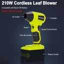 2026 Brushless Leaf Blower Cordless for Ryobi 18V Battery, Lightweight Electric Handheld Mini Blowers with 5 Attachments, Stepless Speed for Short, Quick Precision Cleanup Tasks (No Battery)