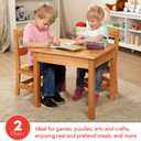 Melissa & Doug Solid Wood Kids Table and Chairs (2), Premium Quality Wooden Toddler Table and Chair Set for Kids Playroom Furniture & Montessori Classroom Furniture for Boys & Girls Ages 3+
