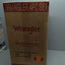 Wrangler Tall Trunk Luggage 4 Piece Set, Black, 17 x 13 x 31 inches