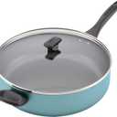 Farberware Dishwasher Safe Nonstick Jumbo Cooker/Saute Pan with Helper Handle -Aluminum, 6 Quart, Blue