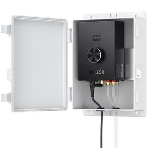 PROZOR Bluetooth 5.0 Power Amplifier for Outdoor Speakers Peak Power 200W+200W TPA3221 Waterproof Mounting Box Supports Speakers with Impedance Ranging from 4 to 8 Ohms for Home/Party Enthusiasts