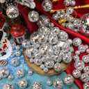 Funtery 100 Pcs Mirror Disco Balls Bulk Assorted Silver Hanging Disco Ball Decor for Home Wedding Birthday Dance Music 70 S Theme Party Christmas Tree Ornaments (1.2'',1.6'',2'',2.4'',4'')