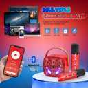 Mini Karaoke Machine Toys Gifts: Kids Toys Birthday Gifts for 4 5 6 7 8 9 Years Old Girl Boy LED Portable Bluetooth Speaker with 2 Wireless Microphone Girl Gift Age 3-12+