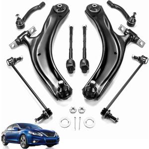 8pc Front Lower Control Arms - Suspension Kit for Nissan Rogue 2008-2013 & Select 2014-2015 with Control Arm + End Link + Tie Rod + Sway Bar