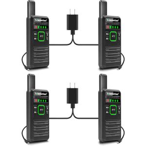RT22pro walkie talkies Wireless Frequency Copy Rechargeable Walkie Talkies for Adults,walkie talkies 4 Pack Long Range with VOX, Scrambling, decoding, Battery Display, scanning.