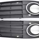 Pair Front Bumper Fog Light Grilles Grill Cover Replacement for A4 B8 A4L 2009 2010 2011 2012 8KD 807 681 01C /8KD 807 682 01C