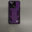 FNTCASE for iPhone 15 Pro Case: Military Grade Drop & Shock Protection Cell Phone Cover with Kickstand & Slide | Rugged Protective Bumper Textured (Purple)