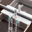 Diatomite Faucet Mat for Kitchen Sink - Fast Drying Sink Splash Guard, Multi-Slope Fast Self-Draining Stone Sink Mat for Kitchen Faucet, Sink Faucet Mat Splash Guard Keep Countertops Dry (23.6"x4")