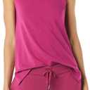 Core 10 Women's Plus Size Soft Pima Cotton Standard-Fit Full-Coverage Sleeveless Yoga Tank, Plum, 1X