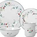 Pfaltzgraff 5072007 Winterberry Holiday 16 Piece Dinnerware Set, Service for 4, White