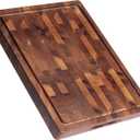 THETCHRY Walnut Wood Cutting Boards for Kitchen, End Grain Chopping Board Double Sided, Large Cutting Board with Handle, Charcuterie Butcher Block for Meal Prep & Serving with Gift Box, 17"13"1"