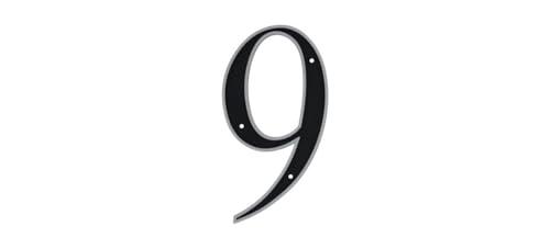Hillman 6 in. Reflective Black Plastic Nail-On Number 9 3 Pack