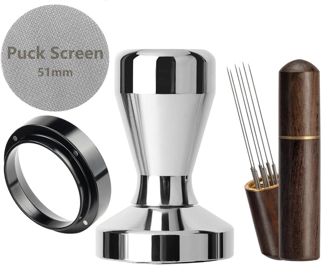 51mm Espresso Tamper Espresso Accessories Kit: Espresso Tamper Set, Coffee Tamper Espresso Tools Barista Tools | Espresso Kit Fits Espresso Coffee Machines of 51mm Portafilters