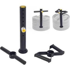 Adjustable kettlebell Handle, Heavy Duty Kettlebell Handle for Plates, Loading Pin with D-bar, Double D-bar and T-bar for Olympic Weight Plates, Hold Up 200lbs. (Black)