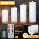 Rossesay 4 Pcs 8" 10" 12" 14" X 5" Flameless Candles, White, Elegant