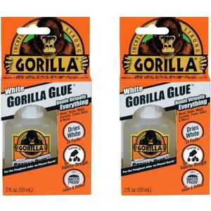 Gorilla White Gorilla Glue, Waterproof Polyurethane Glue, 2 Ounce Bottle, White, (Pack of 2)