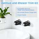 2 Piece Bathtub Shower Knob Replacement Kit for Price Pfister Verve and Windsor Tub/Shower Faucet Handle, Remodel/Rebuild Trim Kit with Hot & Cold Shower Knobs, Matte Black(Matte Black)