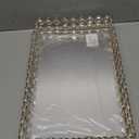 Feyarl Mirrored Crystal Vanity Makeup Tray Ornate Jewelry Trinket Organizer Cosmetic Perfume Bottle Decorative Tray Home Deco Dresser Skin Care Storage (Rectangle 12" x 8")