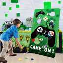 PANTIDE Video Game Toss Games with 4 Bean Bags, Green Black Birthday Party Indoor Outdoor Activity Decorations Supplies Controller Themed Throwing Play Set for Kids and Adults