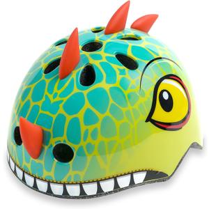 Kids Toddler Bike Helmet with Dinosaur 3D Design, Adjustable Lightweight for Child Infant Baby, Multi-Sports Helmet for Bicycle Scooter Skateboard, 2 Sizes for Age 1-3-5 Years Boys Girls (Green S)